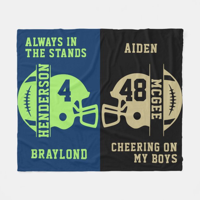 Cobertor De Velo Dia do Jogo Negro e Dourado (Frente (Horizontal))