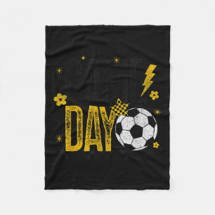 Cobertor De Velo Dia do Jogo Retrospectivo Estação do Futebol Preto