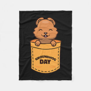 Cobertor De Velo Dia do Marmota 2023 Meme de Bolso Engraçado Amante