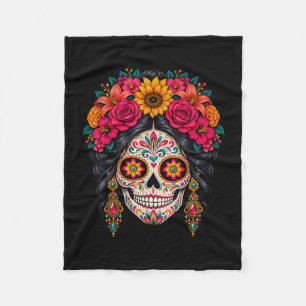 Cobertor De Velo Dia dos mortos crânio de açúcar catrina dia de mor