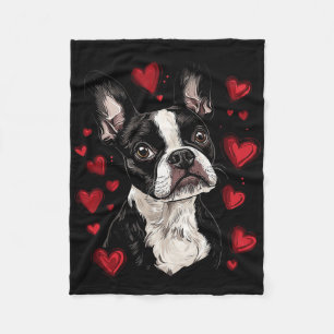Cobertor De Velo Dia dos Namorados Boston Terrier