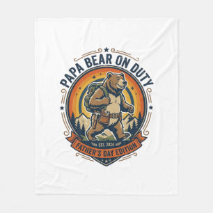 Cobertor De Velo Dia dos Pais Camisa do Papai Urso em Serviço Camis