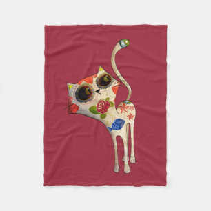 Cobertor De Velo Dia mexicano preto do gato inoperante