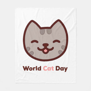 Cobertor De Velo Dia Mundial do Gato