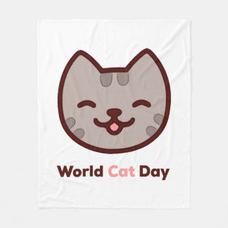 Cobertor De Velo Dia Mundial do Gato