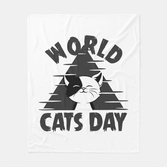 Cobertor De Velo Dia Mundial dos Gatos (Frente)