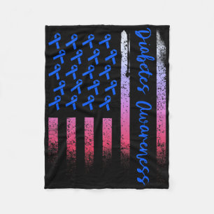 Cobertor De Velo Diabetes Consciência Azul Fita Americana Bandeira