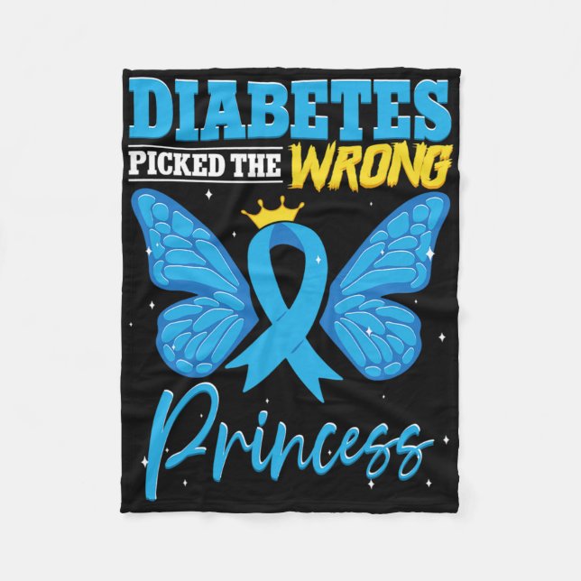 Cobertor De Velo Diabetes Pegou A Princesa Errada, T1d Diabetes Aw (Frente)