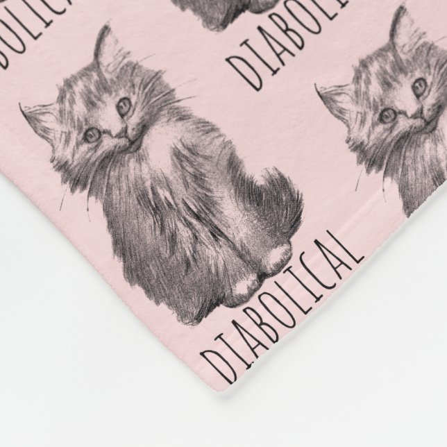 Cobertor De Velo Diabolical Cute Fluffy Kitten Light Pink (Quina)