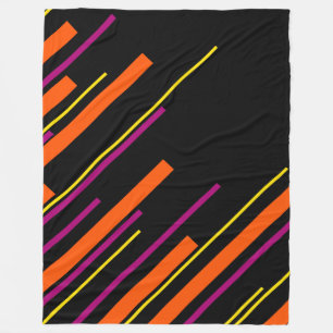 Cobertor De Velo Diagonais - Preto, Rosa, Laranja e Amarelo