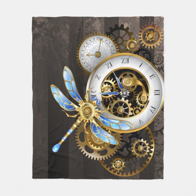 Cobertor De Velo Dials Steampunk com Dragonfly (Frente)