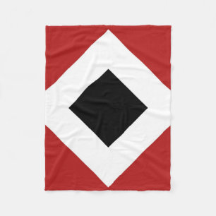Cobertor De Velo Diamante Preto, Borda Branca Negrito em Vermelho