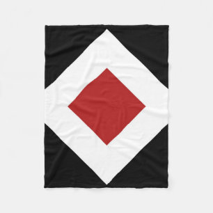 Cobertor De Velo Diamante Vermelho, Borda Branca Negra