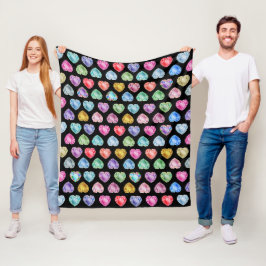 Cobertor De Velo Diamond Heart Watercolor Pattern Cute Pastel Girly
