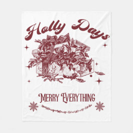 Cobertor De Velo Dias de Natal Vintage Holly