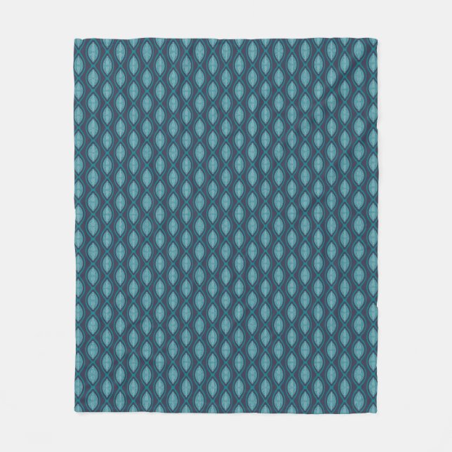 Cobertor De Velo Diatom Algae Ogee Blue Fleece Blanket (Frente)