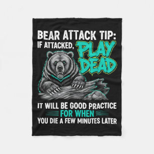 Cobertor De Velo Dica de Ataque de Urso Finja Estar Morto Humor Neg