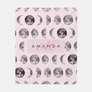 Cobertor De Velo Dicas de Fases da Lua do Sonho Imaginoso Monograma
