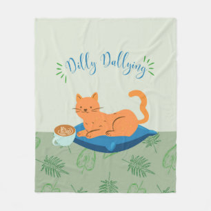 Cobertor De Velo Dilly Dallying Orange Cat