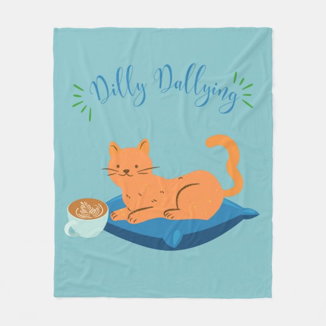 Cobertor De Velo Dilly Dallying Orange Cat (Frente)