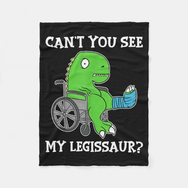 Cobertor De Velo Dino Funny Get Well Broken Leg Gift Dinosaur With  (Frente)