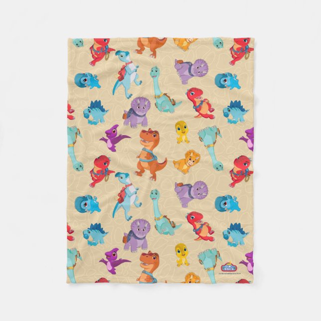 Cobertor De Velo Dino Ranch | Um Padrão de Aventura de Dinossauro (Frente)
