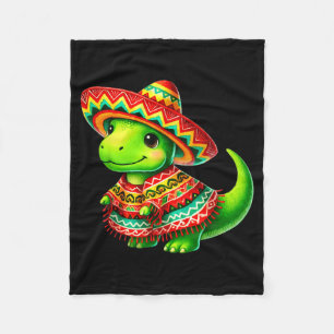 Cobertor De Velo Dino T-rex Sombrero Cinco De Mayo Dinossauro Mexic