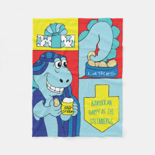 Cobertor De Velo Dinossaur Hanukkah Fleece Blanket