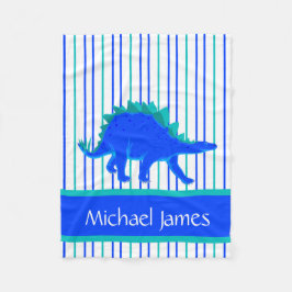 Cobertor De Velo Dinossauro azul/verde do Stegosaurus,