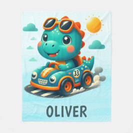 Cobertor De Velo Dinossauro de corrida em um carro