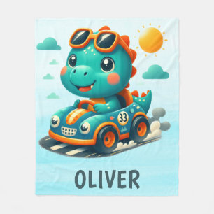 Cobertor De Velo Dinossauro de corrida em um carro