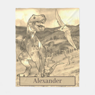 Cobertor De Velo Dinossauro T Rex Personalizado infantil 