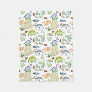 Cobertor De Velo Dinossauros de aquarela para crianças