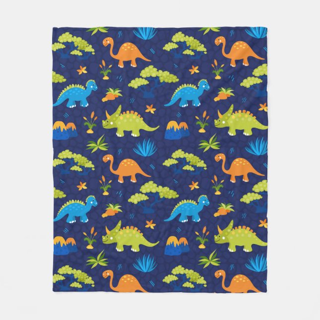 Cobertor De Velo Dinossauros de Fleece Blanket (Frente)