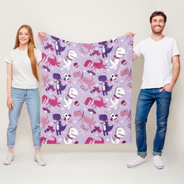 Cobertor De Velo Dinossauros Espaciais, Dinossauros Cutos, Estrelas (In Situ)
