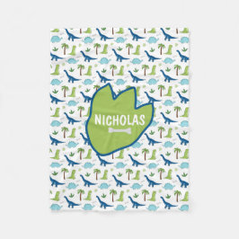 Cobertor De Velo Dinossauros lindos Blues e Verdes