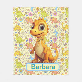 Cobertor De Velo Dinossauros Personalizados E Flores