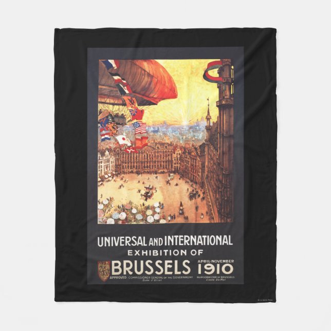 Cobertor De Velo Dirigível de Lebaudy com as bandeiras do mundo na (Frente)