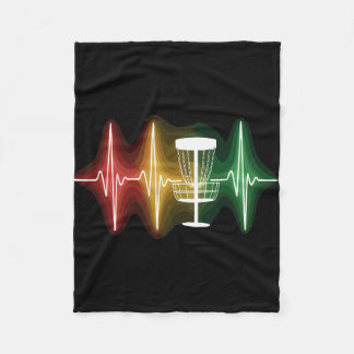 Cobertor De Velo Disc Golf Heartbeat Ekg Line Retro Golf Player 