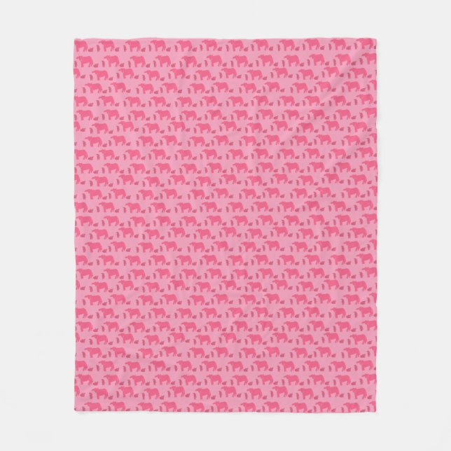 Cobertor De Velo Dismal Pink Fleece Blanket Cows Western Ranch (Frente)
