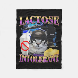 Cobertor De Velo Dito engraçado gato bobo intolerante à lactose mem