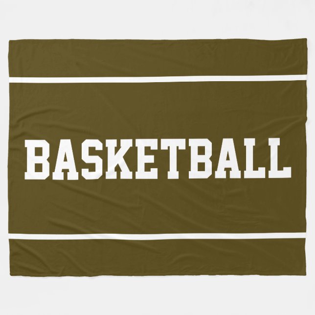 Cobertor De Velo Diversão Atlética LISTRAS DE TEXTO DE BASQUETE Em  (Frente (Horizontal))