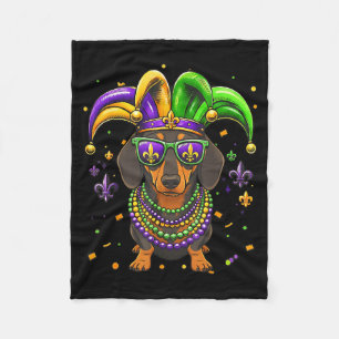Cobertor De Velo Diversão cachorro dachshund contas mardi gras fest