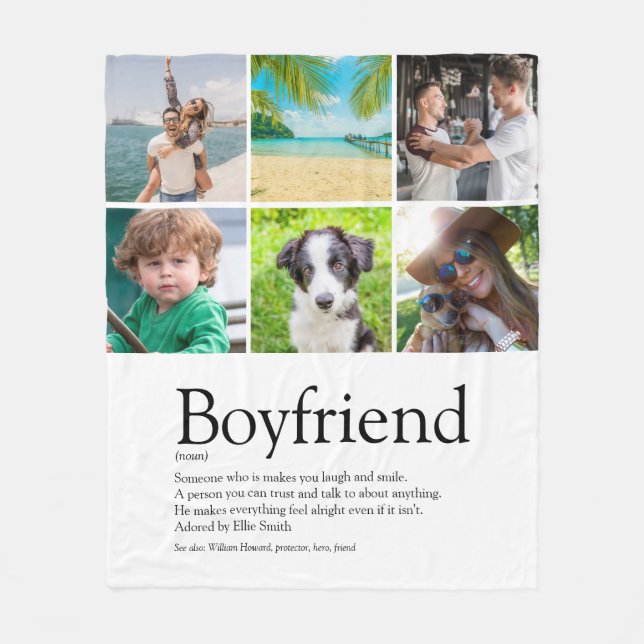 Cobertor De Velo Diversão de Colagem de Fotografias de namorado Def (Frente)