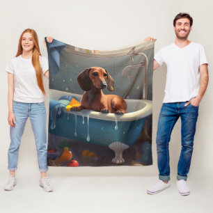 Cobertor De Velo Diversão do Dachshund no Banho