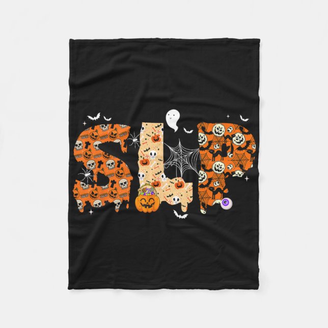 Cobertor De Velo Diversão do Halloween Costume Pumpkin Fall Skeleto (Frente)