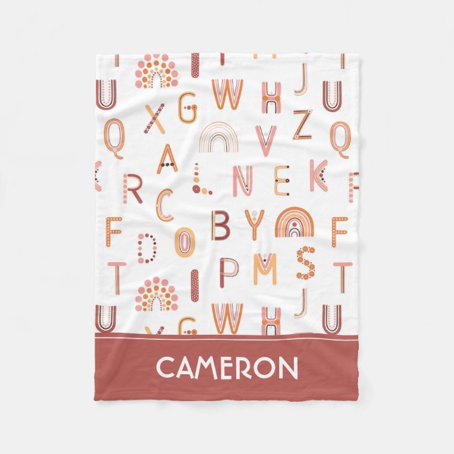 Cobertor De Velo Diversão do Rainbow Alphabet Pattern (Frente)