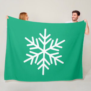 Cobertor De Velo Diversão Festiva Floco de Neve Alpino Branco no Az