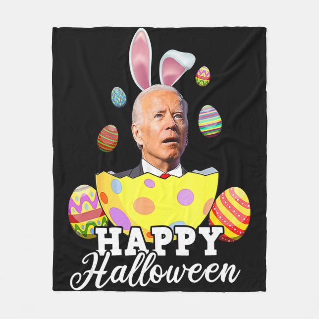 Cobertor De Velo Diversão Joe Biden Happy Halloween Fusera Páscoa C (Frente)