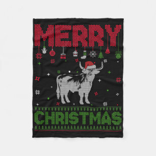 Cobertor De Velo Diversão Natalina Feia Vaca Gráfica de Natal